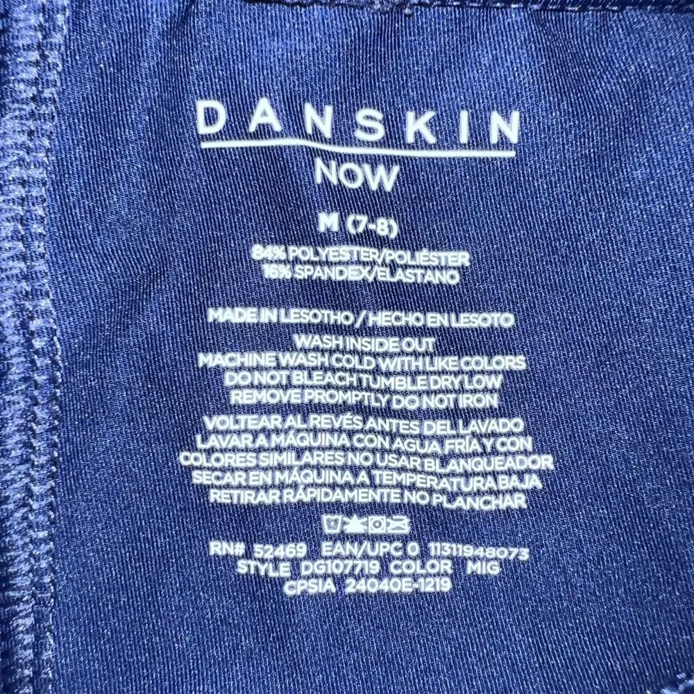 Danskin Now Girls Gymnastic Shorts Metallic Navy Blue Red Medium 7 8